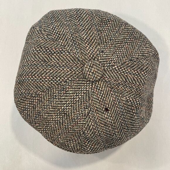 ~ Vintage Pendleton* Sm Wool Driving Cap* Brown Newsboy Plaid Tweed Hat Vtg GUC* - Picture 12 of 13